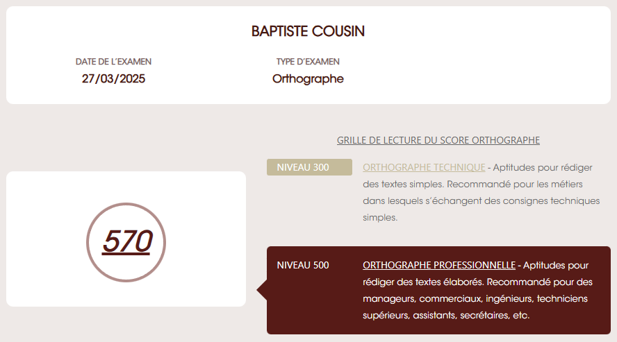 Certification Voltaire